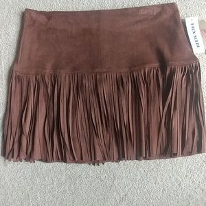 Faux suede mini skirt